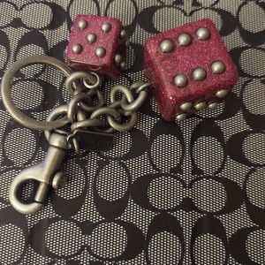 Coach Red Dice Key Chain